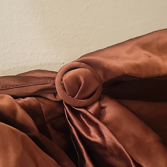 Amanda Uprichard Brown Sexy Silk Draped Dress NWOT Party Festive Holiday - Picture 6 of 13